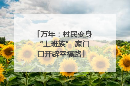 万年：村民变身“上班族” 家门口开辟幸福路