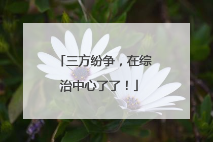 三方纷争，在综治中心了了！