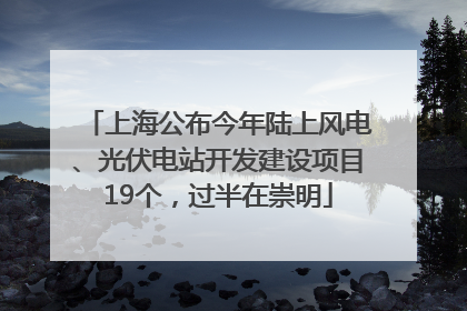 上海公布今年陆上风电、光伏电站开发建设项目19个，过半在崇明