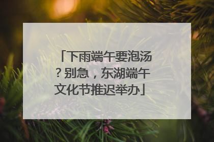 下雨端午要泡汤？别急，东湖端午文化节推迟举办