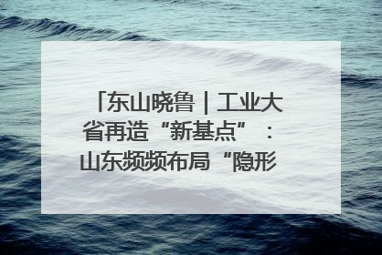 东山晓鲁｜工业大省再造“新基点”：山东频频布局“隐形冠军”背后