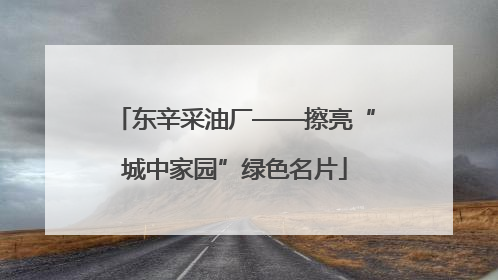 东辛采油厂——擦亮“城中家园”绿色名片