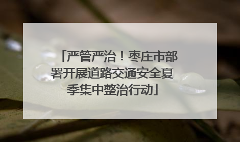 严管严治！枣庄市部署开展道路交通安全夏季集中整治行动