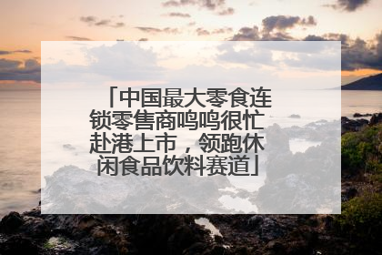 中国最大零食连锁零售商鸣鸣很忙赴港上市，领跑休闲食品饮料赛道