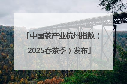 中国茶产业杭州指数（2025春茶季）发布