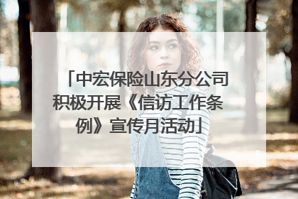 中宏保险山东分公司积极开展《信访工作条例》宣传月活动