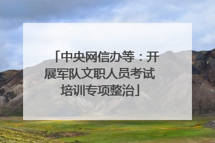 中央网信办等：开展军队文职人员考试培训专项整治