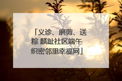 义诊、磨剪、送粽 麟趾社区端午织密邻里幸福网