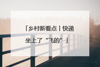 乡村新看点丨快递坐上了“飞的”