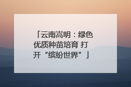 云南嵩明：绿色优质种苗培育 打开“缤纷世界”