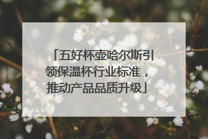 五好杯壶哈尔斯引领保温杯行业标准，推动产品品质升级