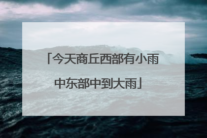 今天商丘西部有小雨 中东部中到大雨