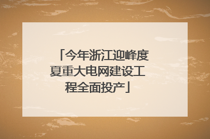 今年浙江迎峰度夏重大电网建设工程全面投产
