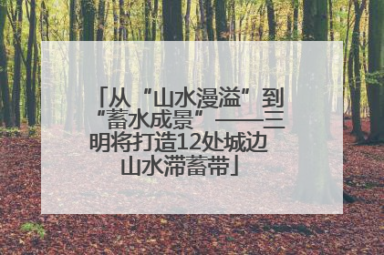 从“山水漫溢”到“蓄水成景”——三明将打造12处城边山水滞蓄带
