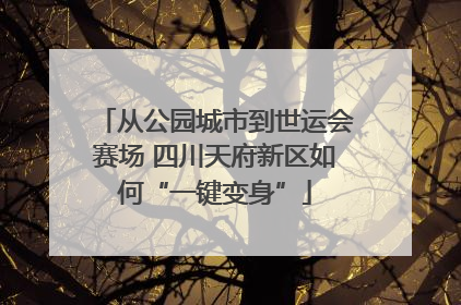 从公园城市到世运会赛场 四川天府新区如何“一键变身”