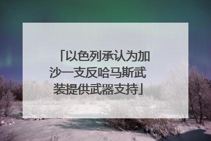 以色列承认为加沙一支反哈马斯武装提供武器支持