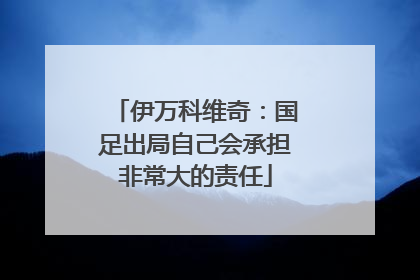 伊万科维奇：国足出局自己会承担非常大的责任