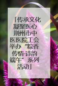 传承文化 凝聚医心 荆州市中医医院工会举办“粽香传情·诗韵端午”系列活动