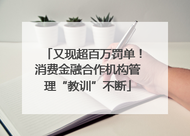 又现超百万罚单！消费金融合作机构管理“教训”不断