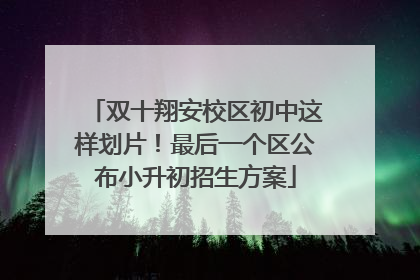双十翔安校区初中这样划片！最后一个区公布小升初招生方案