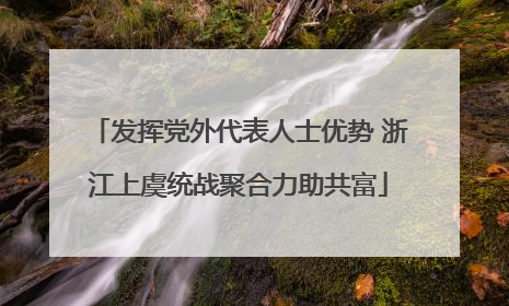 发挥党外代表人士优势 浙江上虞统战聚合力助共富