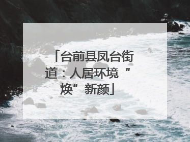 台前县凤台街道：人居环境“焕”新颜