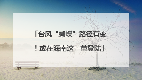 台风“蝴蝶”路径有变！或在海南这一带登陆