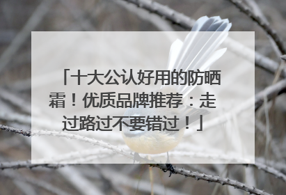 十大公认好用的防晒霜！优质品牌推荐：走过路过不要错过！
