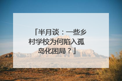 半月谈：一些乡村学校为何陷入孤岛化困局？