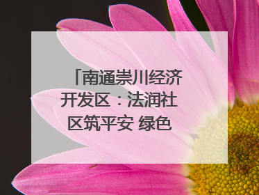 南通崇川经济开发区：法润社区筑平安 绿色生活谱新篇