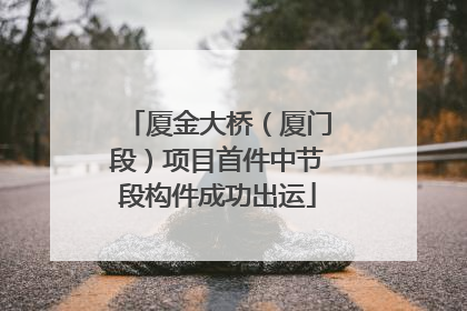 厦金大桥（厦门段）项目首件中节段构件成功出运