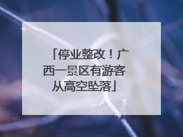 停业整改！广西一景区有游客从高空坠落