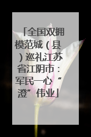 全国双拥模范城（县）巡礼江苏省江阴市：军民一心“澄”伟业