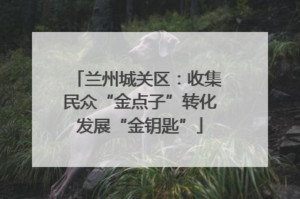 兰州城关区：收集民众“金点子”转化发展“金钥匙”