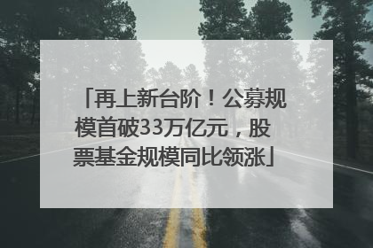 再上新台阶！公募规模首破33万亿元，股票基金规模同比领涨