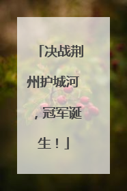 决战荆州护城河，冠军诞生！