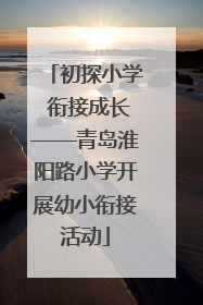 初探小学 衔接成长——青岛淮阳路小学开展幼小衔接活动