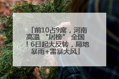前10占9席，河南高温 “屠榜” 全国！6日起大反转，局地暴雨+雷暴大风
