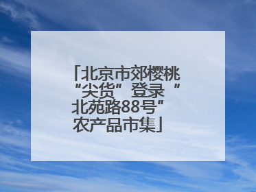 北京市郊樱桃“尖货”登录“北苑路88号”农产品市集