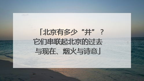 北京有多少“井”？它们串联起北京的过去与现在、烟火与诗意