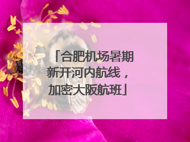合肥机场暑期新开河内航线，加密大阪航班