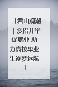 君山观潮｜多措并举促就业 助力高校毕业生逐梦远航