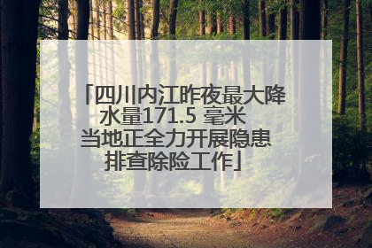四川内江昨夜最大降水量171.5 毫米 当地正全力开展隐患排查除险工作