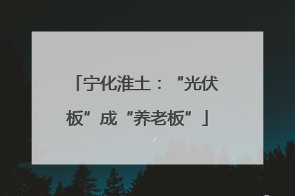 宁化淮土：“光伏板”成“养老板”
