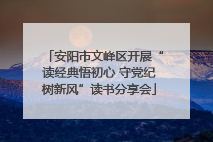 安阳市文峰区开展“读经典悟初心 守党纪树新风”读书分享会