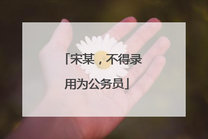 宋某，不得录用为公务员