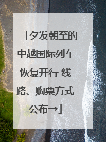 夕发朝至的中越国际列车恢复开行 线路、购票方式公布→