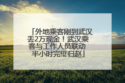 外地乘客刚到武汉丢2万现金！武汉乘客与工作人员联动 半小时完璧归赵