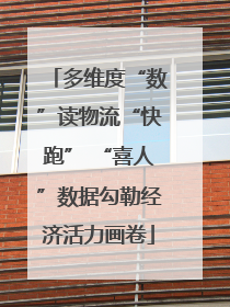 多维度“数”读物流“快跑” “喜人”数据勾勒经济活力画卷