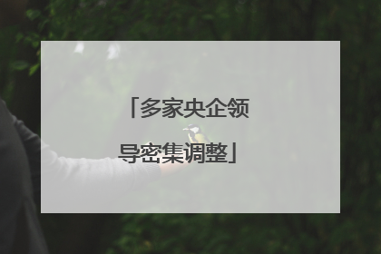 多家央企领导密集调整